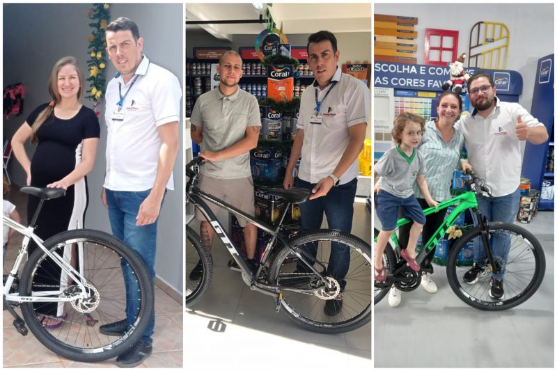 Entrega das bicicletas do sorteio